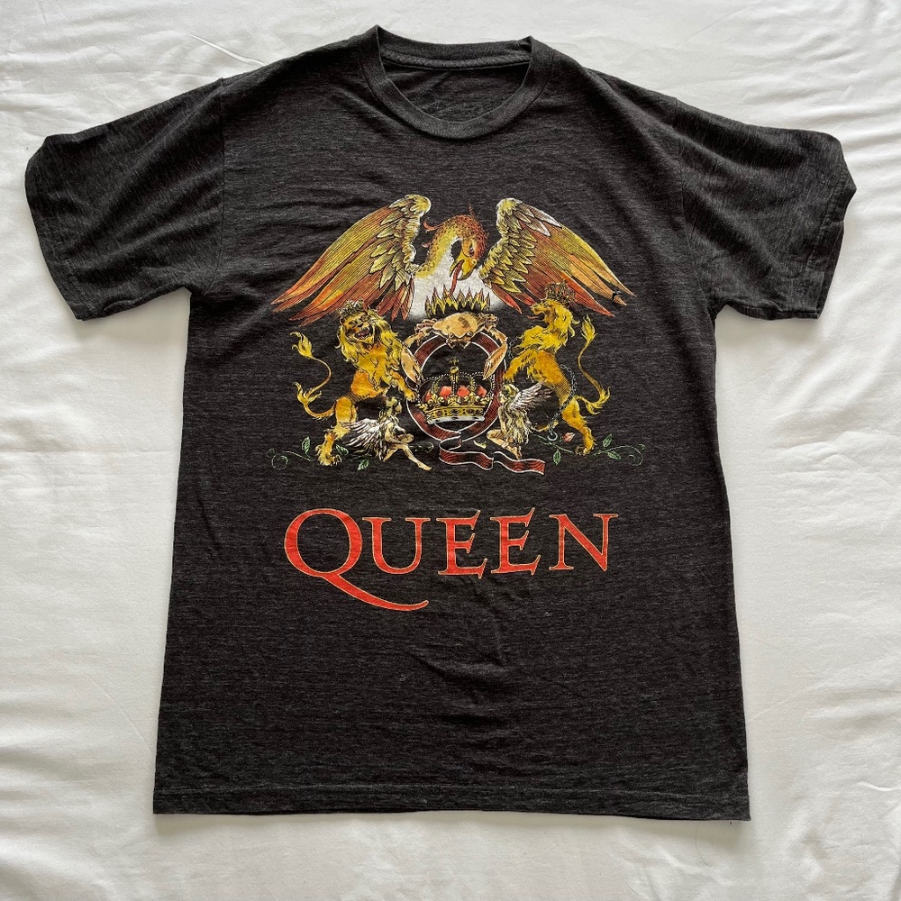 Queen - gray yellow red shirt sleeve t-shirt men S band shirt sleeve